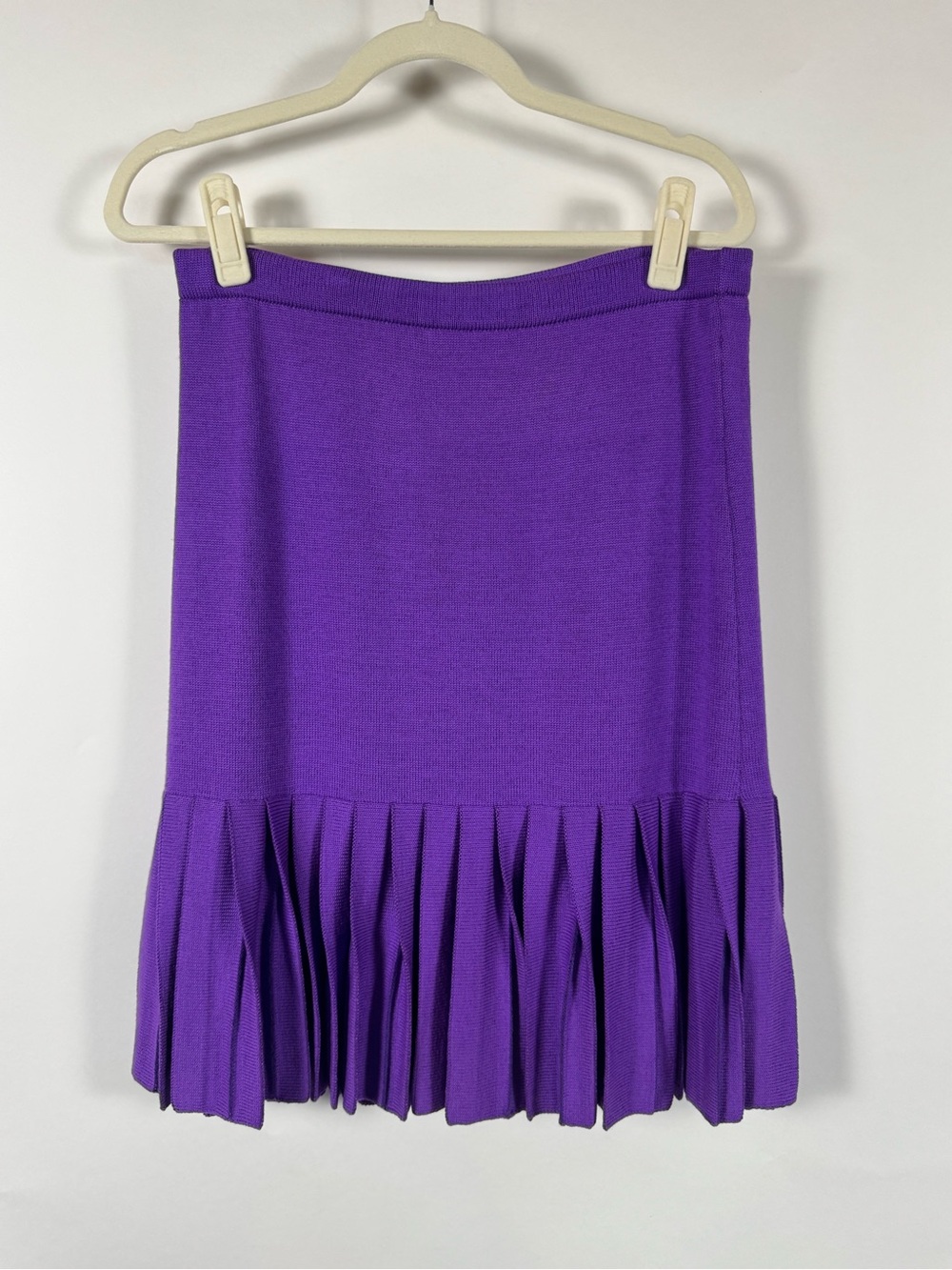 Women's‎ VTG Purple Pleated Hem Knit Skirt Size 8 USA Preppy Tenniscore Academia